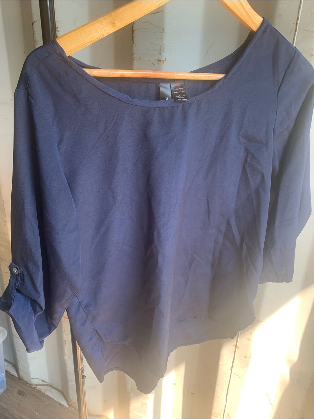 Fun & Flirt Navy Blue Scoop Neck Blouse